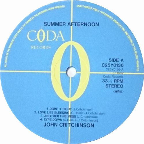 John Critchinson - Summer Afternoon (LP, Album)