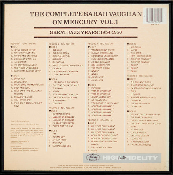 Sarah Vaughan - The Complete Sarah Vaughan On Mercury Vol. 1 - Grea...