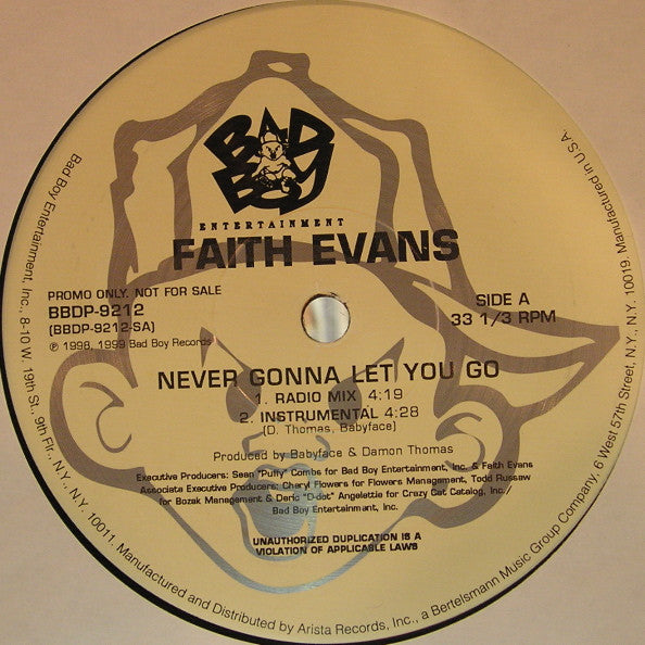 Faith Evans - Never Gonna Let You Go (12"", Promo)