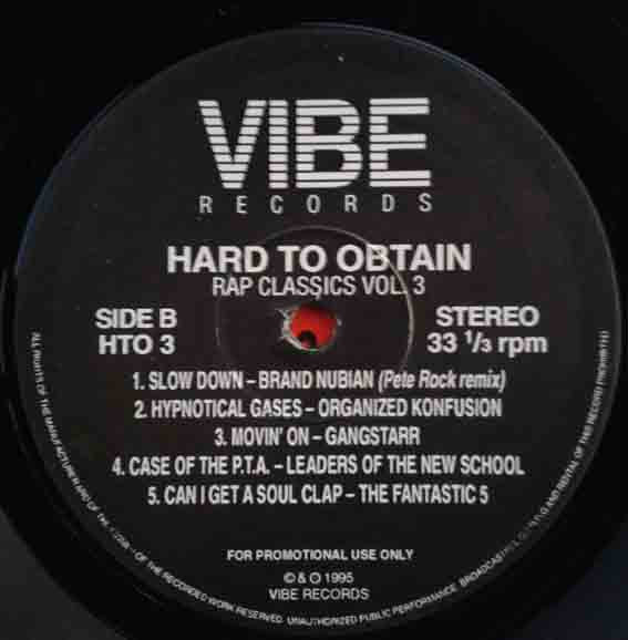 Various - Hard To Obtain Rap Classics Vol.3 (LP, Comp, Unofficial)