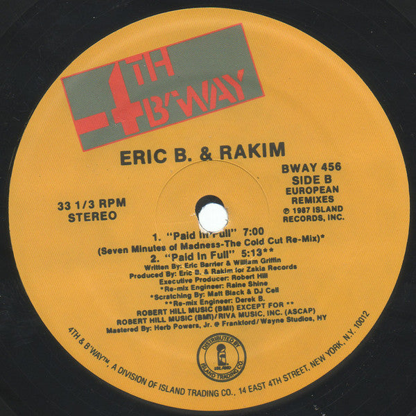 Eric B. & Rakim - Move The Crowd / Paid In Full (12"", RE)