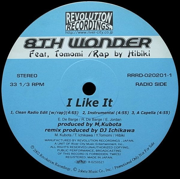 8th Wonder Feat. Tomomi - I Like It (12"")