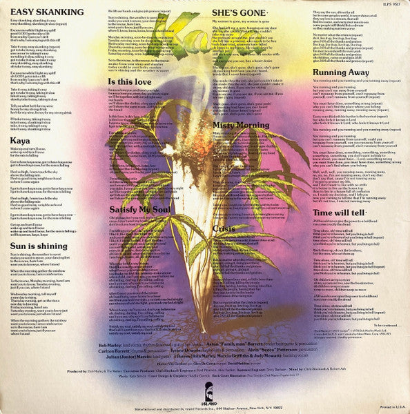 Bob Marley & The Wailers - Kaya (LP, Album)