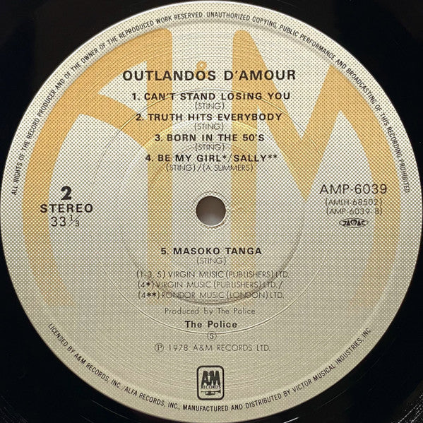 The Police - Outlandos D'Amour (LP, Album, Yel)