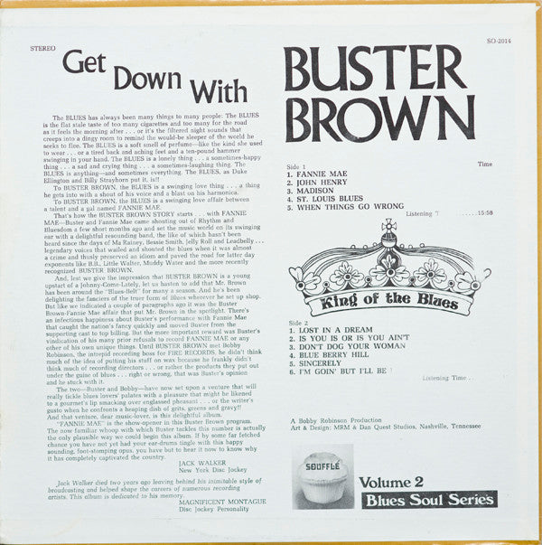 Buster Brown - Get Down With Buster Brown King Of The Blues (LP, Comp)