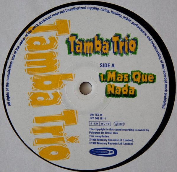 Tamba Trio - Mas Que Nada (12"")