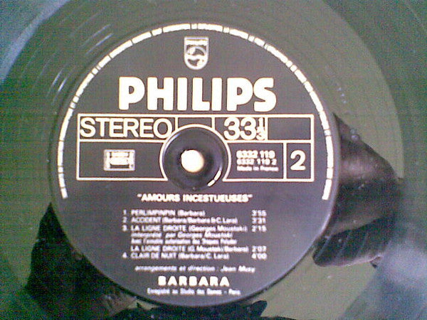 Barbara (5) - Amours Incestueuses (LP, Album, RE)