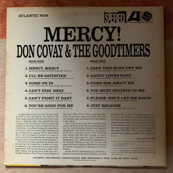 Don Covay & The Goodtimers - Mercy! (LP, Album)