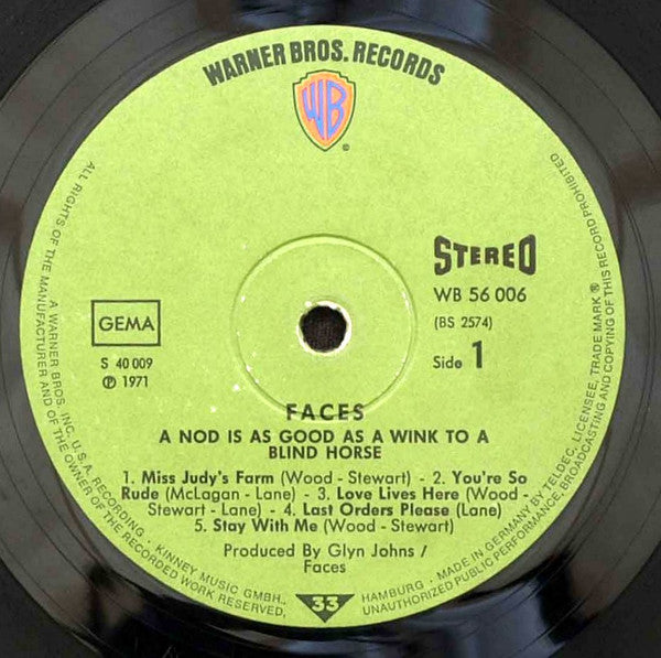 Faces (3) - A Nod Is As Good As A Wink...To A Blind Horse (LP, Album)