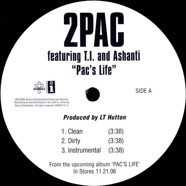 2Pac Featuring T.I. & Ashanti - Pac's Life (12"", Single)
