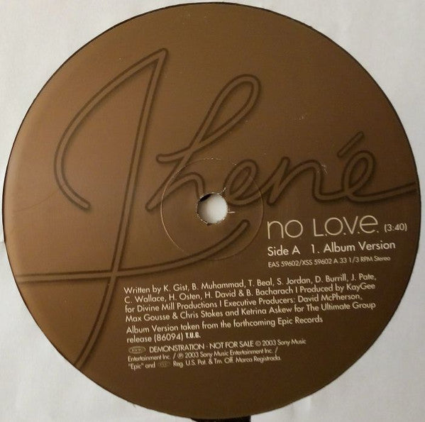 Jhené - No L.O.V.E. (12"", Promo)