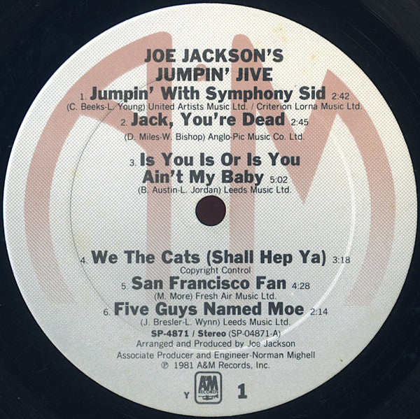 Joe Jackson's Jumpin' Jive - Joe Jackson's Jumpin' Jive(LP, Album, ...