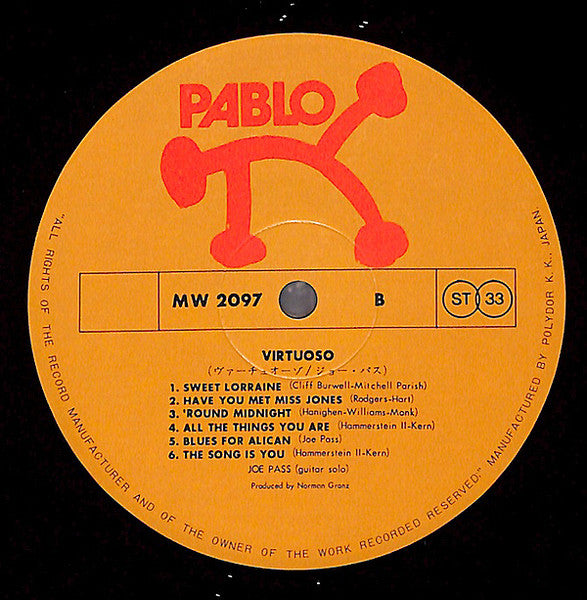 Joe Pass - Virtuoso (LP, Album)