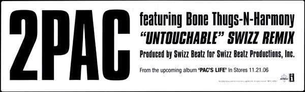 2Pac - Untouchable (Swizz Remix)(12", Single, Promo)