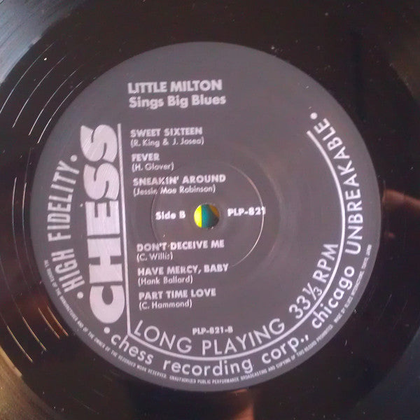 Little Milton - Sings Big Blues (LP, Album, Mono, RE)