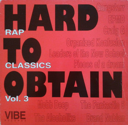 Various - Hard To Obtain Rap Classics Vol.3 (LP, Comp, Unofficial)