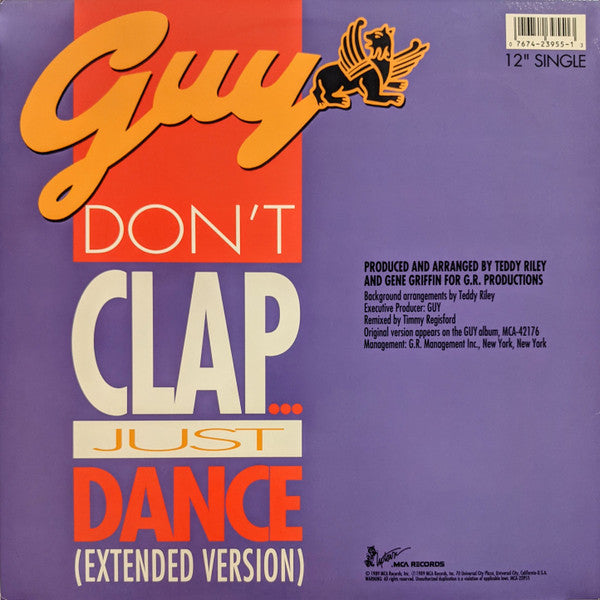 Guy - Don't Clap ... Just Dance (Extended Version) (12"", Single)