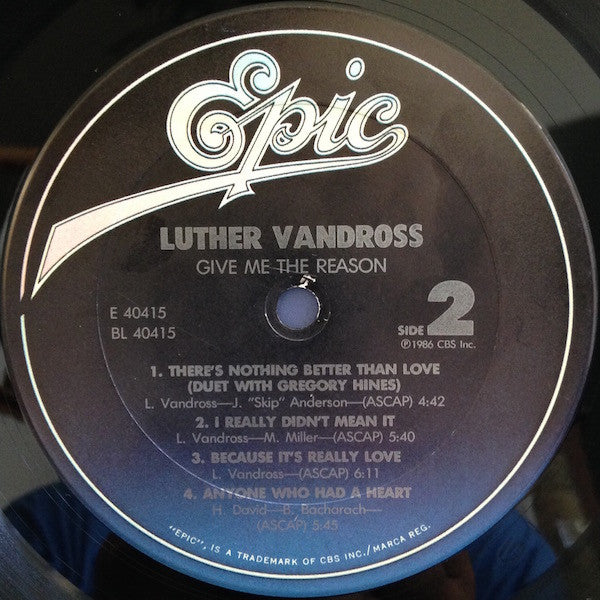 Luther Vandross - Give Me The Reason (LP, Album, Car)