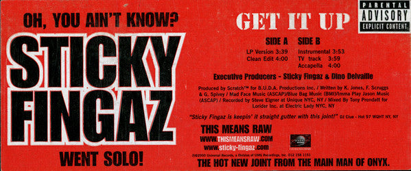 Sticky Fingaz - Get It Up (12"")