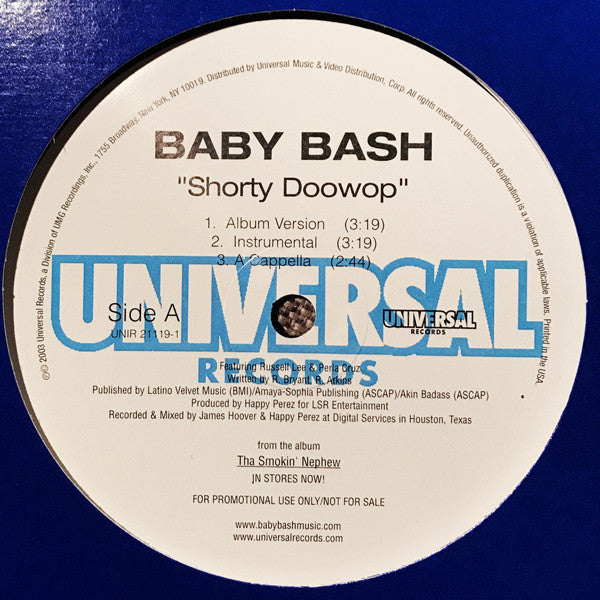 Baby Bash - Shorty Doowop (12"", Promo)