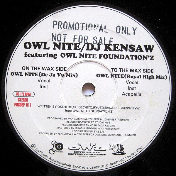 DJ Kensaw Featuring Owl Nite Foundation'z - Owl Nite (12"")