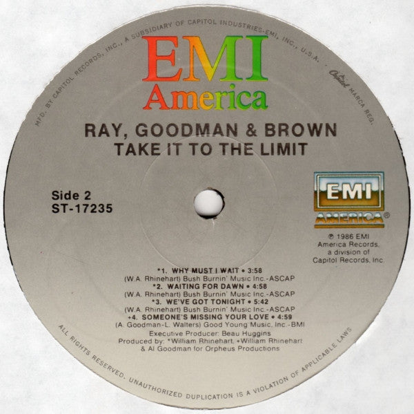 Ray, Goodman & Brown - Take It To The Limit (LP, Album, Spe)