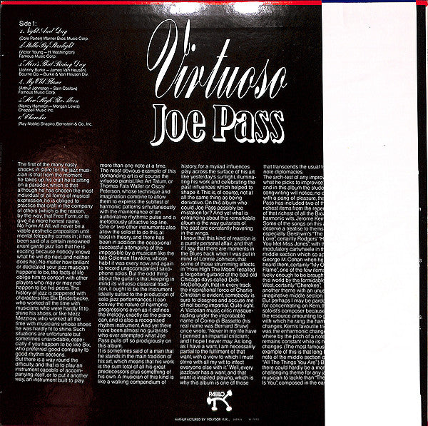 Joe Pass - Virtuoso (LP, Album)