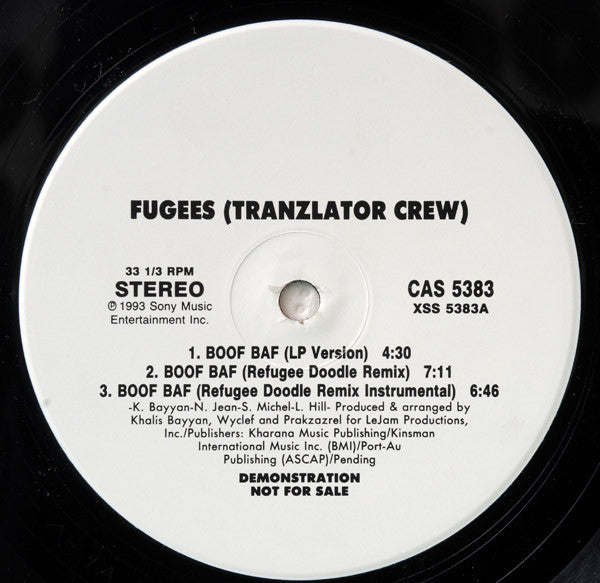 Fugees - Boof Baf (12"", Promo)
