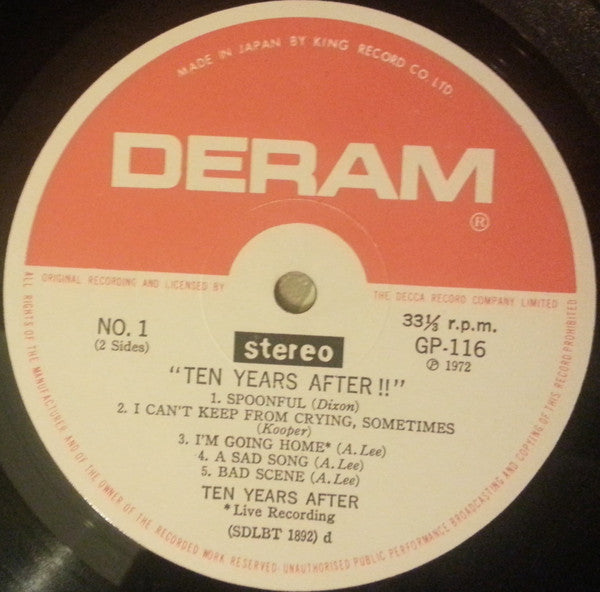 Ten Years After - ""Ten Years After!!"" (LP, Comp, Gat)