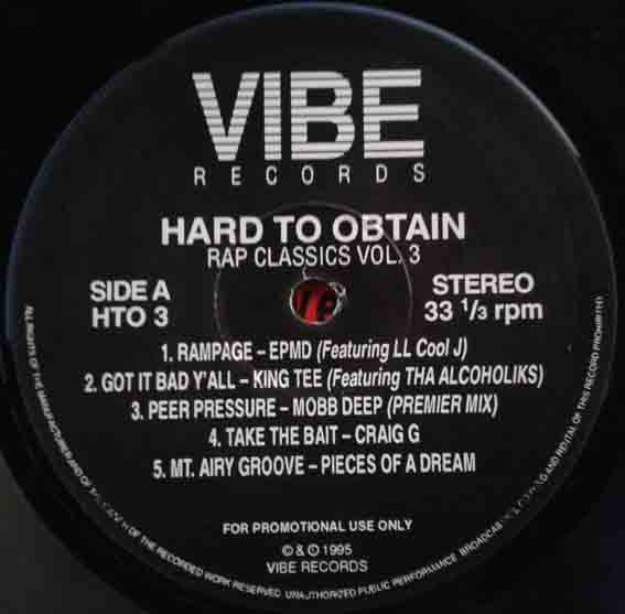 Various - Hard To Obtain Rap Classics Vol.3 (LP, Comp, Unofficial)