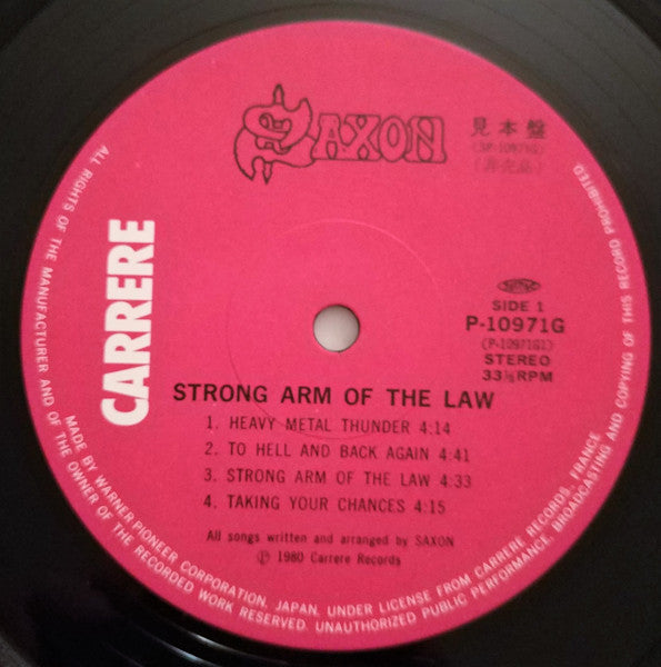 Saxon - Strong Arm Of The Law (LP, Album, Promo)