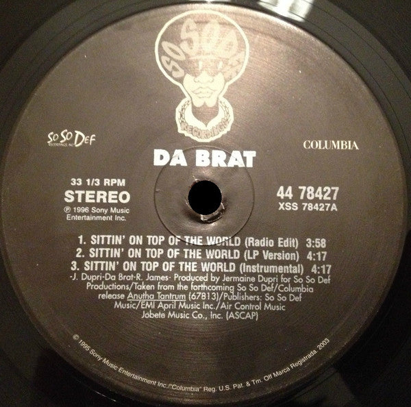 Da Brat - Sittin' On Top Of The World (12"")