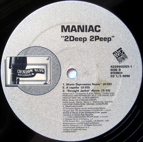 Maniac (7) - 2Deep 2Peep (12"")