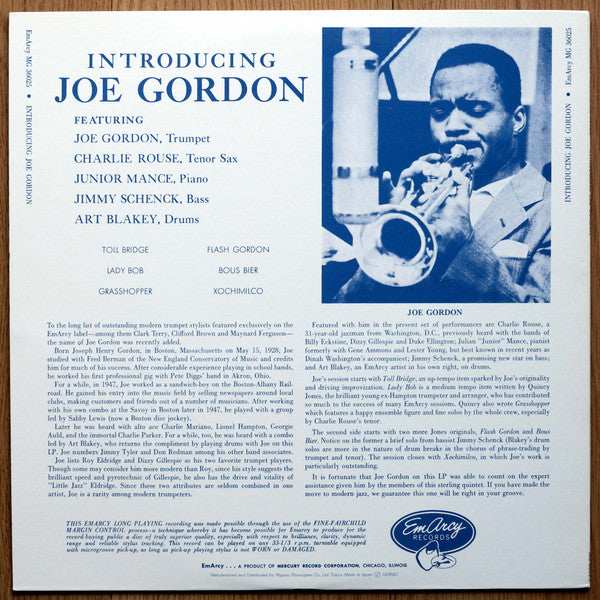 Joe Gordon - Introducing Joe Gordon (LP, Album, Mono, RE)