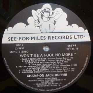 Champion Jack Dupree - Won't Be A Fool No More (LP, Album, Mono)