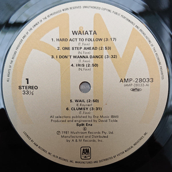 Split Enz - Waiata (LP, Album)