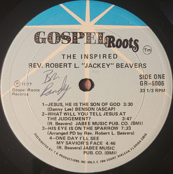 Rev. Robert L. ""Jackey"" Beavers* - The Inspired (LP, Album)