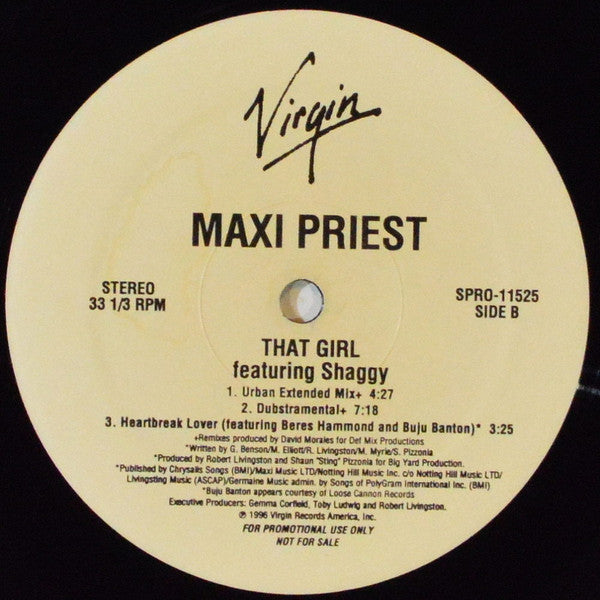 Maxi Priest Featuring Shaggy - That Girl (12"", Promo)