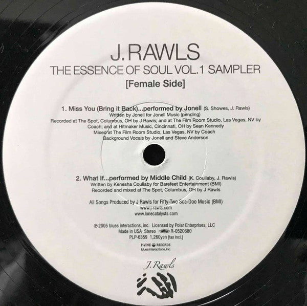J. Rawls - The Essence Of Soul Vol.1 Sampler (12"", Smplr)