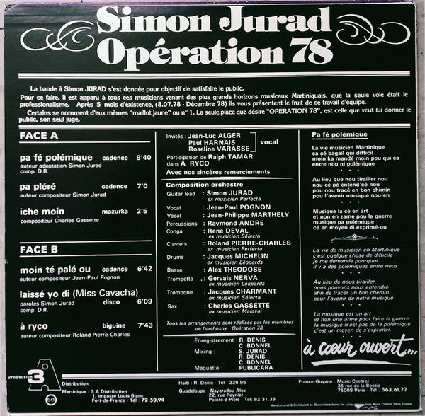 Simon Jurad & Opération 78 - À Cœur Ouvert... (LP, Album)