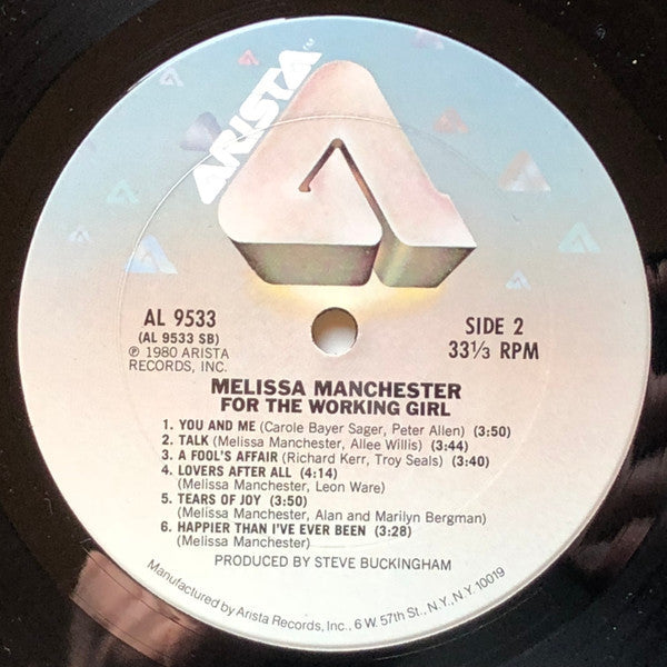 Melissa Manchester - For The Working Girl (LP, Album, Mon)
