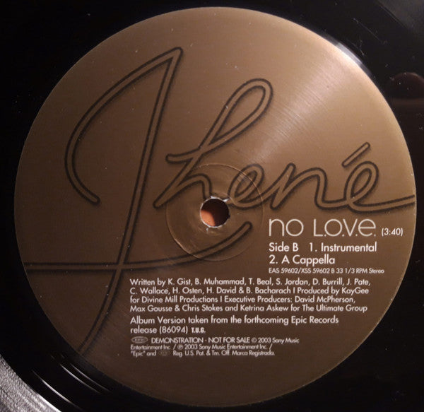 Jhené - No L.O.V.E. (12"", Promo)