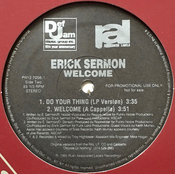 Erick Sermon - Welcome (12"", Promo)