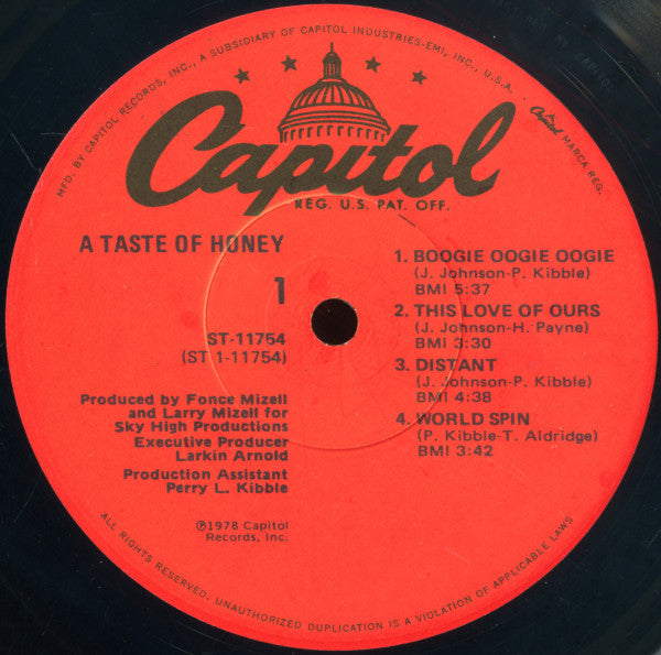 A Taste Of Honey - A Taste Of Honey (LP, Album, Los)
