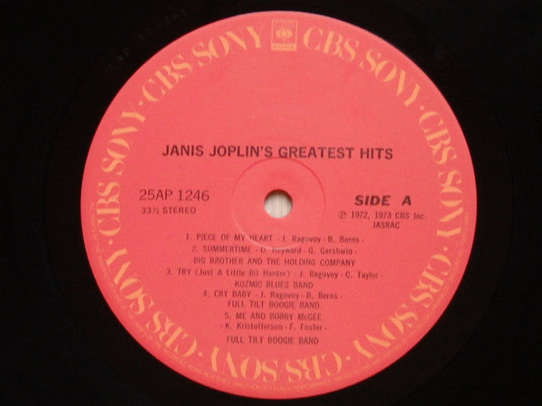 Janis Joplin - Janis Joplin's Greatest Hits (LP, Comp, RE)