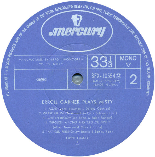 Erroll Garner - Erroll Garner Plays Misty (LP, Album, Mono, RP)