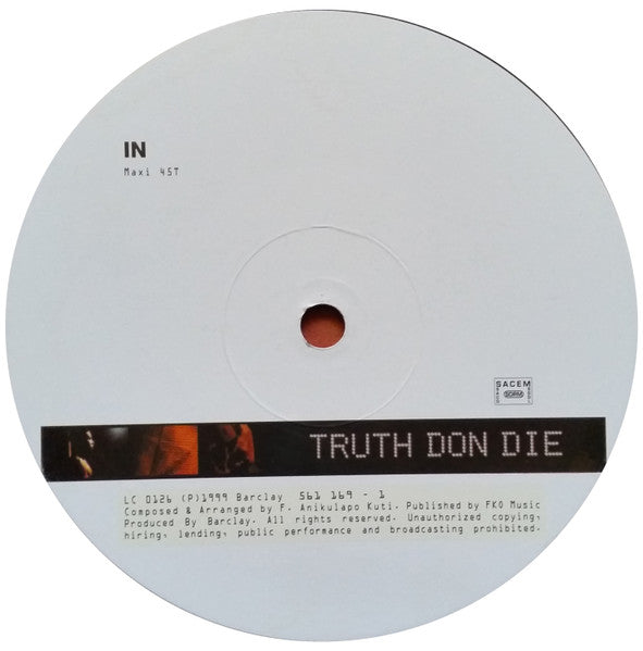 Femi Kuti - Truth Don Die (10"")