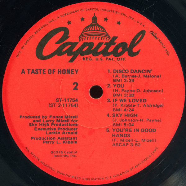 A Taste Of Honey - A Taste Of Honey (LP, Album, Los)