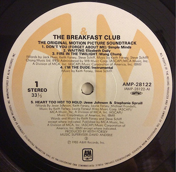 Various - The Breakfast Club (Original Motion Picture Soundtrack)(L...