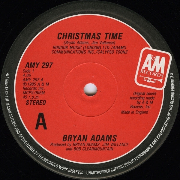 Bryan Adams - Christmas Time (12"", Single)